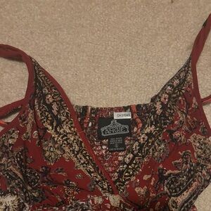 Boho Red and Orange Maxi Dress